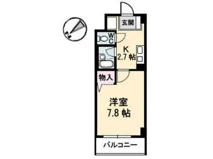 JRBハイツ横川(1K/2階)の間取り写真