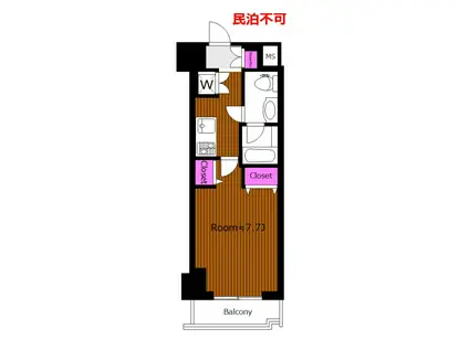 礼敷ゼロゼロ パレステュディオ渋谷本町 1K IIL(1K/2階)の間取り写真