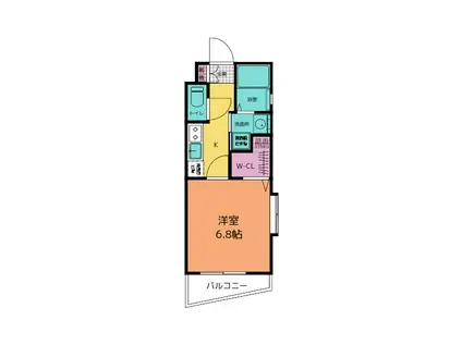 アクシオ片野(1K/2階)の間取り写真