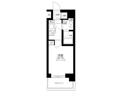 エクセリア芝大門(1K/1階)の間取り写真