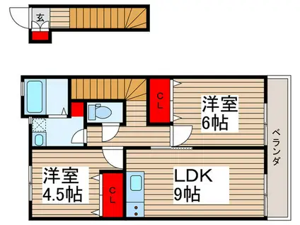 QH八木が谷(2LDK/2階)の間取り写真