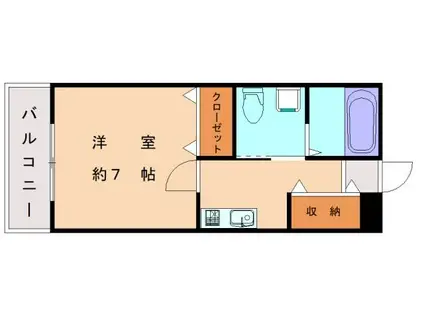 ウエストプラージュ(1K/2階)の間取り写真