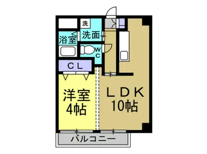 アデランテ(1LDK/4階)の間取り写真