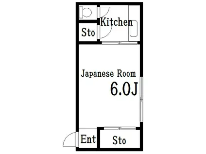 加藤荘(1K/2階)の間取り写真