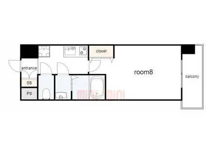 リヴィアス神戸SOLEIL(1K/3階)の間取り写真