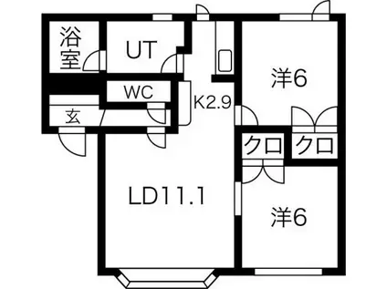 レジーナK37(2LDK/2階)の間取り写真