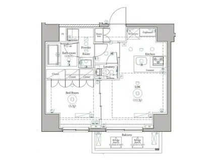 DIPS上野ノース(1LDK/2階)の間取り写真