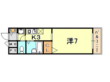 ステュディオ芦屋山手(1K/1階)の間取り写真