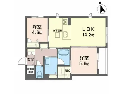 ハレオハナ(2LDK/1階)の間取り写真