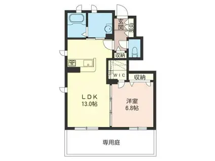 リラフォートC(1LDK/1階)の間取り写真