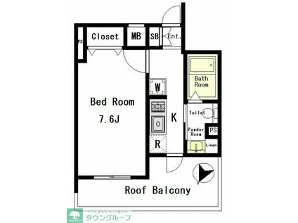 プレールドゥーク新高円寺(1K/4階)の間取り写真