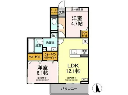 GARDEN蔵(2LDK/2階)の間取り写真