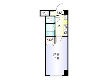 吉野町ワンルームマンション(1K/3階)の間取り写真
