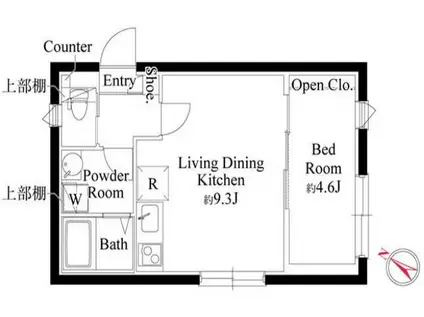 カーサグラッツェ杉並和田(1LDK/4階)の間取り写真