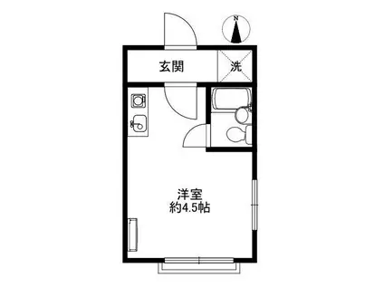 上沢ハイツ(ワンルーム/1階)の間取り写真