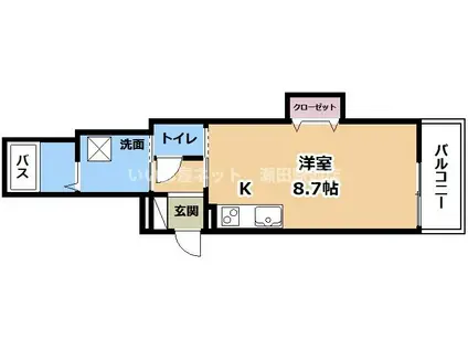 インテグラルNANGO(ワンルーム/2階)の間取り写真