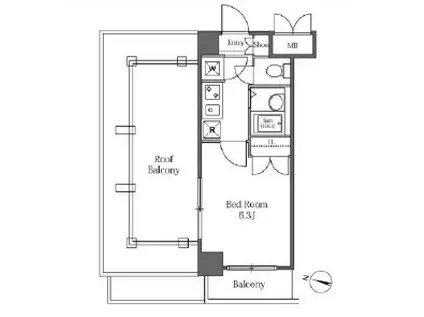 LASANTE広尾 ラサンテ広尾(1K/4階)の間取り写真