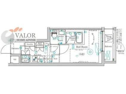 MIND 武蔵中原(1K/4階)の間取り写真