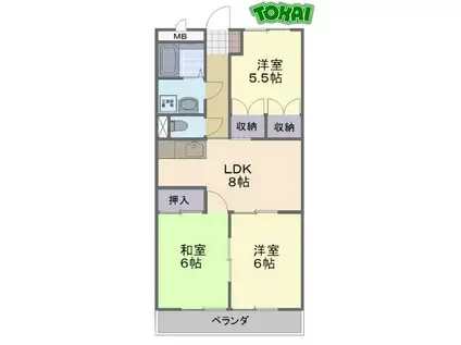 ARC-EN-CIEL(3LDK/3階)の間取り写真