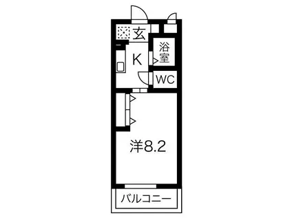 清水朝日マンション(1K/2階)の間取り写真