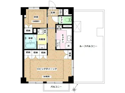 パークサイド六本木(1LDK/5階)の間取り写真