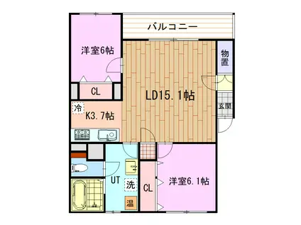 グランデ23(2LDK/2階)の間取り写真