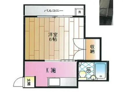 新町アパート(1K/1階)の間取り写真