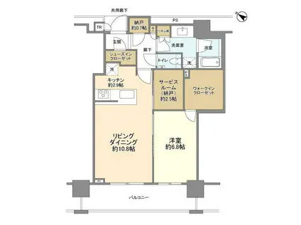 BRILLIA THE TOWER TOKYO YAESU AVENU(1SLDK/24階)の間取り写真