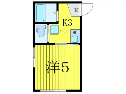 千駄木ハイム(1K/1階)の間取り写真
