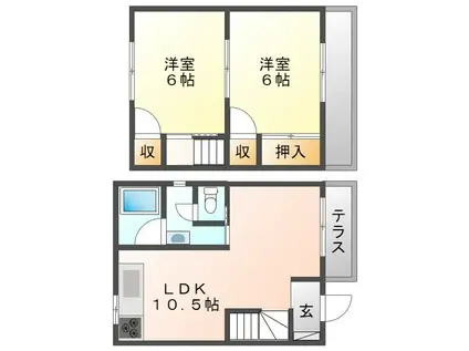 DIY LIFE大福(2LDK/1階)の間取り写真