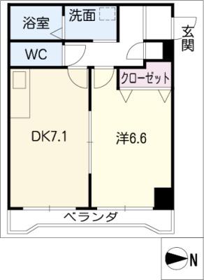 ユタカマンション(1DK/1階)の間取り写真