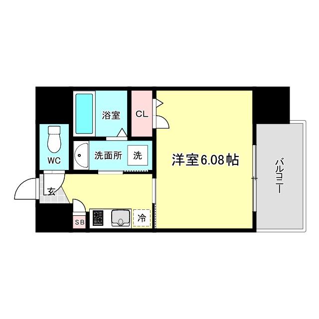 パークヒルズ天保山MOE(1K/3階)の間取り写真