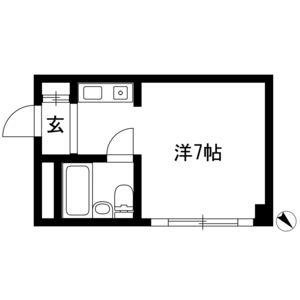 MARIYAハイツ(ワンルーム/3階)の間取り写真