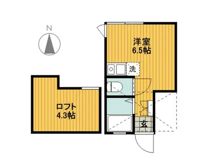 ヒルズ峰岡町A棟(ワンルーム/2階)の間取り写真