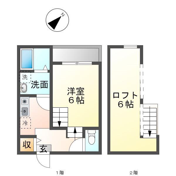 ハーモニーテラス鳴海町(1LDK/1階)の間取り写真