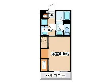 リブリ・ヴェルジュ本厚木(1K/1階)の間取り写真