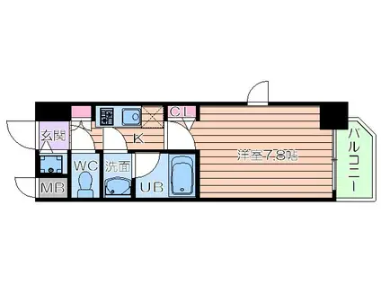 アーデン西天満(1K/7階)の間取り写真
