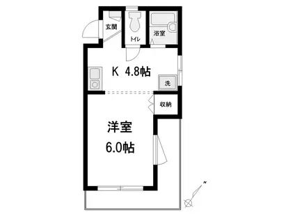 コーラルガーデン(1K/3階)の間取り写真