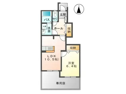 メゾンコンフォース 将(1LDK/1階)の間取り写真