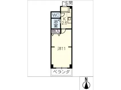 パブリックサイド71(1K/4階)の間取り写真