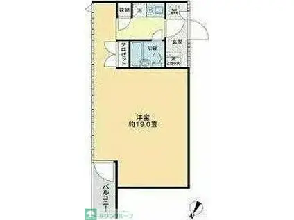 ハウス・エプタ(ワンルーム/3階)の間取り写真