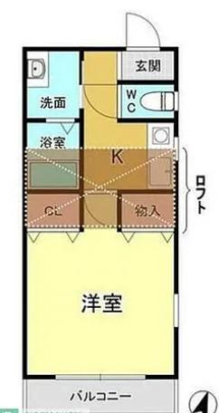 レジデンスTM久下(1K/2階)の間取り写真
