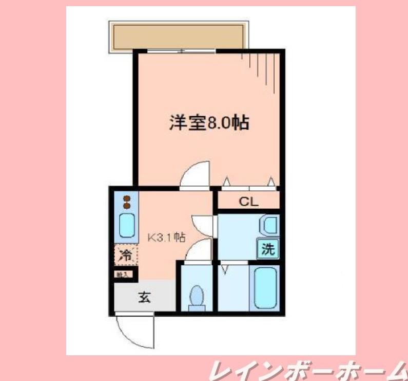 クレシア北松戸(1K/1階)の間取り写真