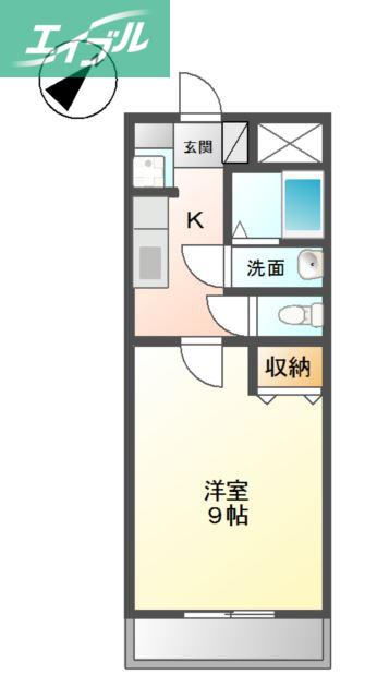 エポックハシマ II(1K/1階)の間取り写真
