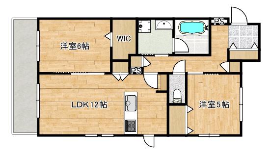 アノイエ 東棟(2LDK/3階)の間取り写真