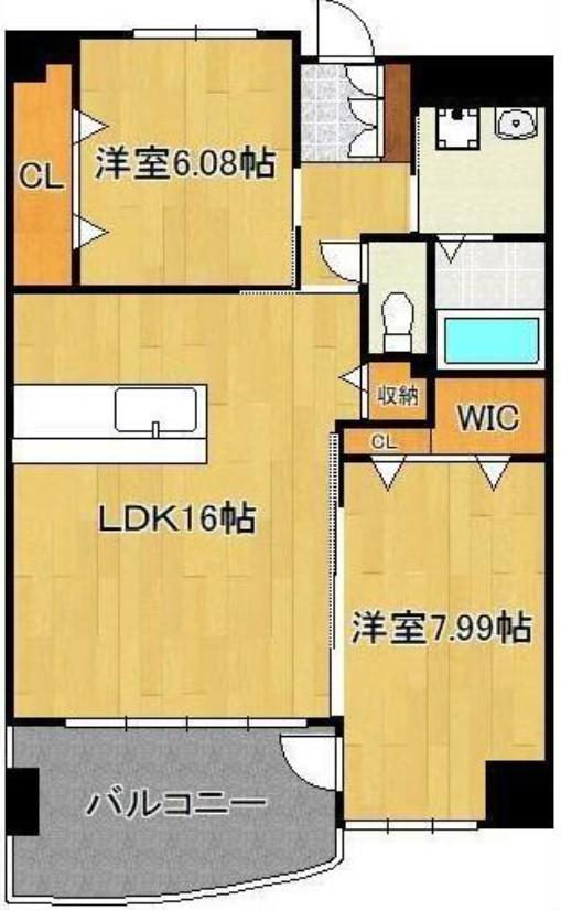 KSK青葉コアプレイス(2LDK/3階)の間取り写真