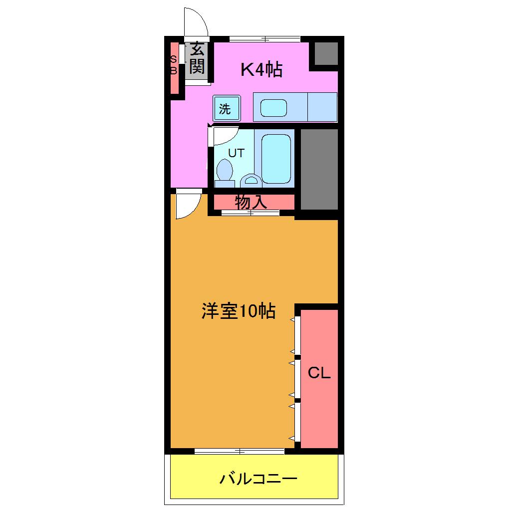 西船橋永谷マンション(1K/5階)の間取り写真