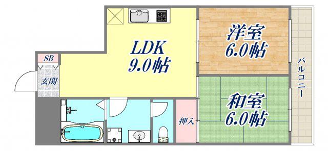 ベリオ武庫(2LDK/3階)の間取り写真