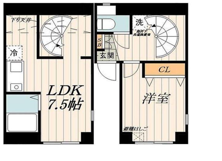 JLBグランエクリュ初台(1LDK/4階)の間取り写真