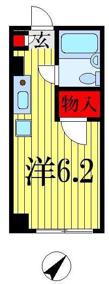 レジデンスカープ千葉(ワンルーム/3階)の間取り写真